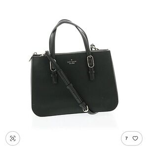 kate spade Black Leather Structured Satchel with Crossbody Strap